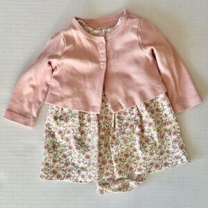 Carters 3-6 mo girls pastel floral dress and sweater
